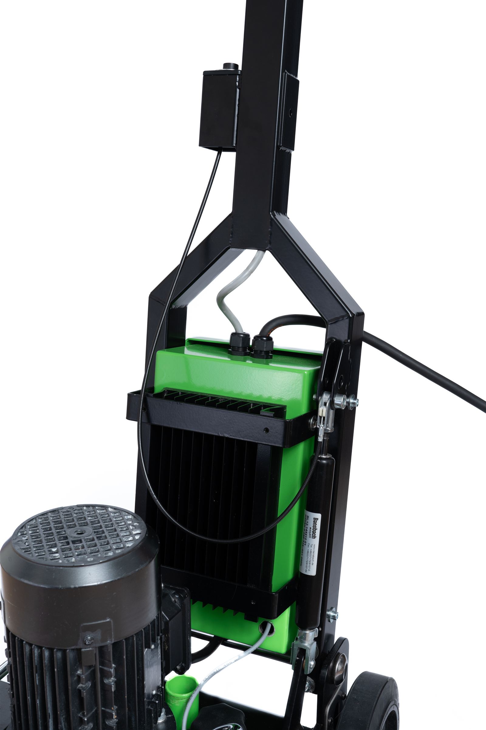 Controller and handle assembly on a Kiwi prototype floor machine